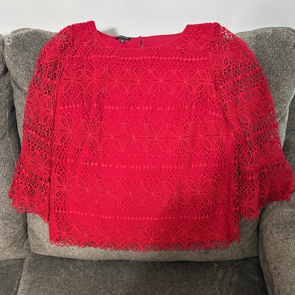Talbots Scarlet Lace Blouse